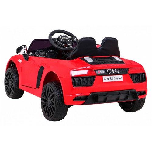 Audi R8 na batériu pre deti Červený + Ovládač + EVA + Pomalý štart + MP3 LED
