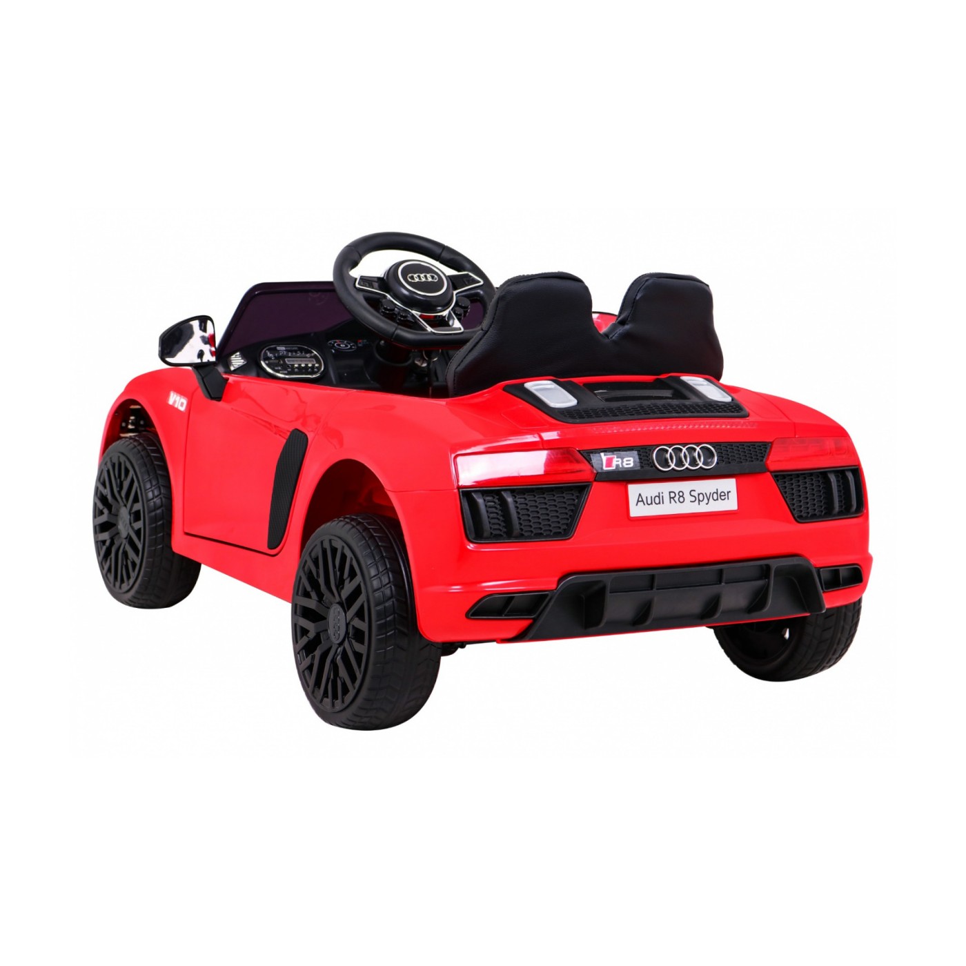 Audi R8 na batériu pre deti Červený + Ovládač + EVA + Pomalý štart + MP3 LED