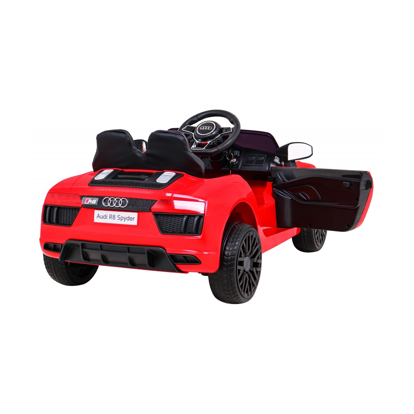 Audi R8 na batériu pre deti Červený + Ovládač + EVA + Pomalý štart + MP3 LED