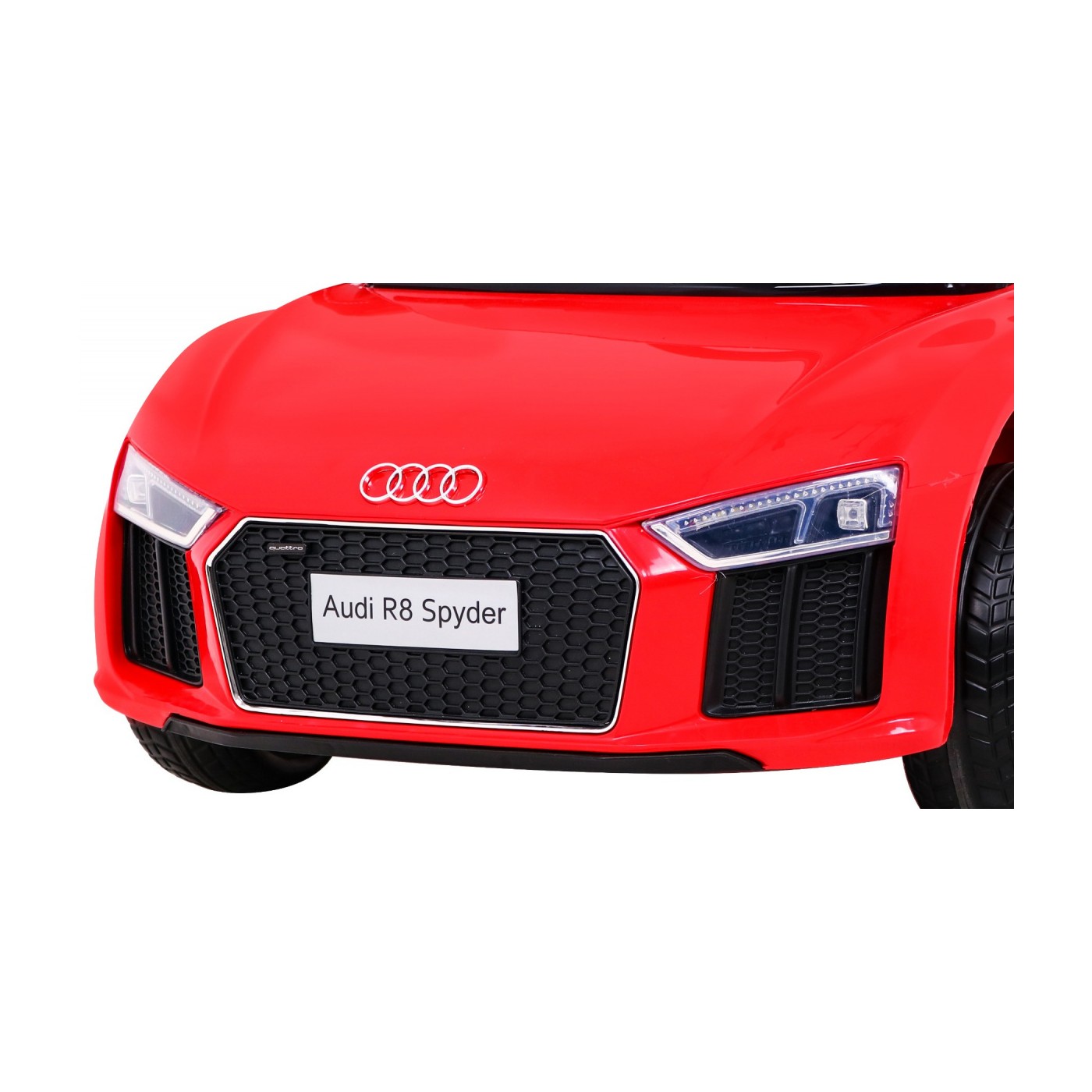 Audi R8 na batériu pre deti Červený + Ovládač + EVA + Pomalý štart + MP3 LED