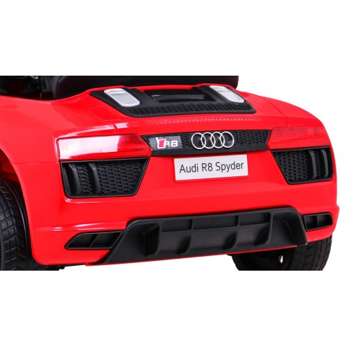Audi R8 na batériu pre deti Červený + Ovládač + EVA + Pomalý štart + MP3 LED