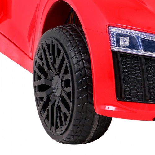 Audi R8 na batériu pre deti Červený + Ovládač + EVA + Pomalý štart + MP3 LED
