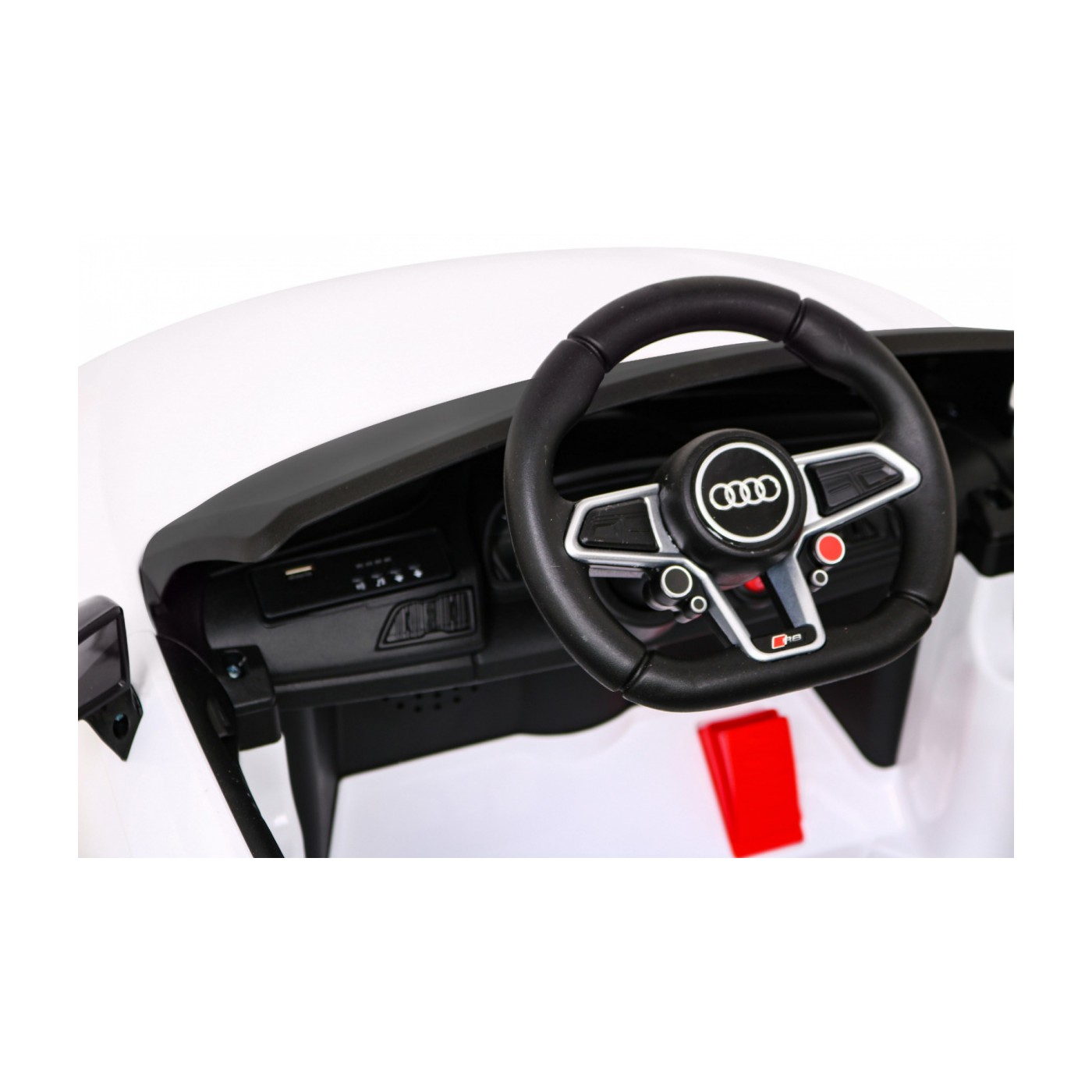 Audi R8 LIFT Autíčko na batériu Biely + Ovládač + Kolesá EVA + MP3 + LED