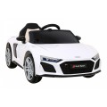 Audi R8 LIFT Autíčko na batériu Biely + Ovládač + Kolesá EVA + MP3 + LED