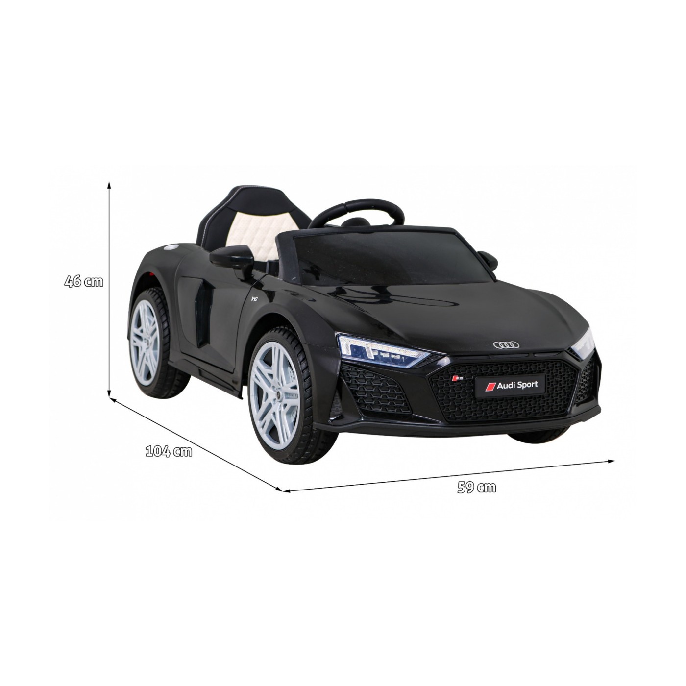 Audi R8 LIFT Autíčko na batériu Čierny + Ovládač + Kolesá EVA + MP3 + LED