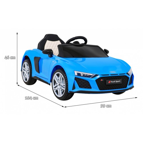 Audi R8 LIFT Autíčko na batériu Modrý + Ovládač + Kolesá EVA + MP3 + LED