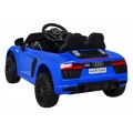 Audi R8 na batériu pre deti Modrý + Ovládač + EVA + Pomalý štart + MP3 LED