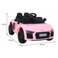 Audi R8 na batériu pre deti Ružový + Ovládač + EVA + Pomalý štart + MP3 LED