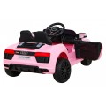 Audi R8 na batériu pre deti Ružový + Ovládač + EVA + Pomalý štart + MP3 LED