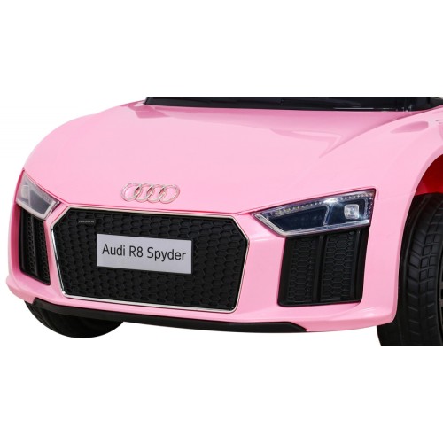 Audi R8 na batériu pre deti Ružový + Ovládač + EVA + Pomalý štart + MP3 LED