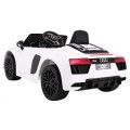Audi R8 Spyder na batériu Biely + Ovládač + EVA + Pomalý štart + Rádio MP3 + LED