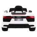 Audi R8 Spyder na batériu Biely + Ovládač + EVA + Pomalý štart + Rádio MP3 + LED