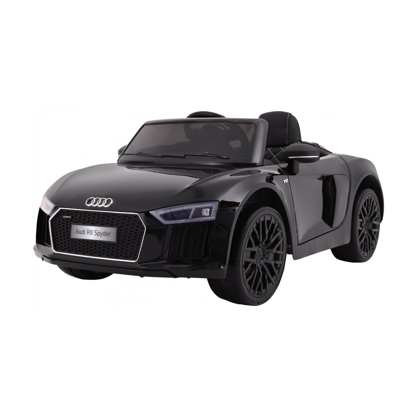 Audi R8 Spyder na batériu Čierny + Ovládač + EVA + Pomalý štart + Rádio MP3 + LED