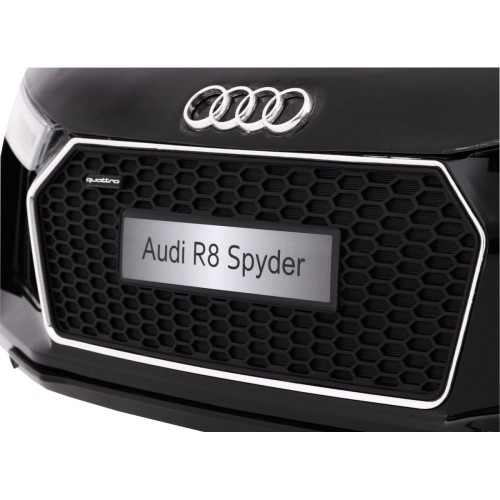 Audi R8 Spyder na batériu Čierny + Ovládač + EVA + Pomalý štart + Rádio MP3 + LED
