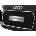 Audi R8 Spyder na batériu Lakovaný Čierny + Ovládač + EVA + Pomalý štart + Rádio MP3 + LED