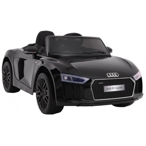 Audi R8 Spyder na batériu Lakovaný Čierny + Ovládač + EVA + Pomalý štart + Rádio MP3 + LED