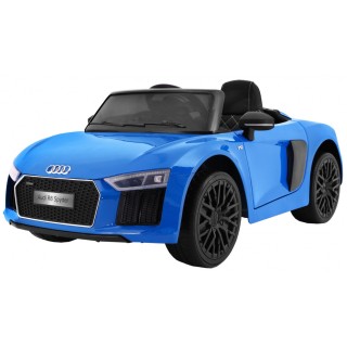 Audi R8 Spyder na batériu Lakovaný Modrý + Ovládač + EVA + Pomalý štart + Rádio MP3 + LED
