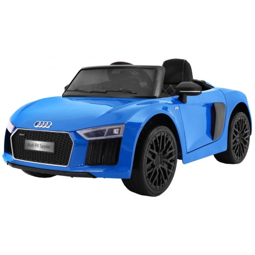 Audi R8 Spyder na batériu Lakovaný Modrý + Ovládač + EVA + Pomalý štart + Rádio MP3 + LED