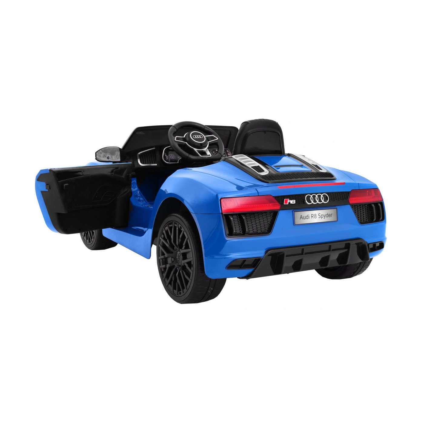 Audi R8 Spyder na batériu Lakovaný Modrý + Ovládač + EVA + Pomalý štart + Rádio MP3 + LED
