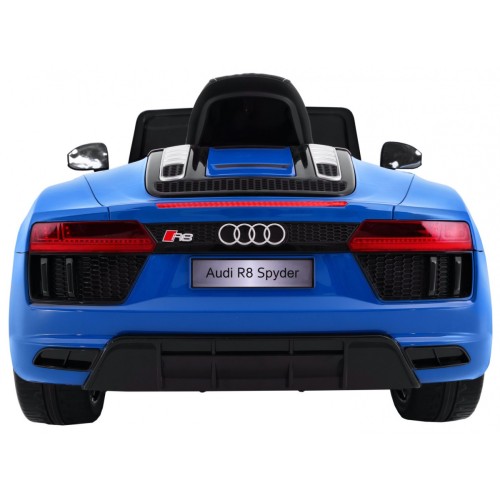Audi R8 Spyder na batériu Lakovaný Modrý + Ovládač + EVA + Pomalý štart + Rádio MP3 + LED