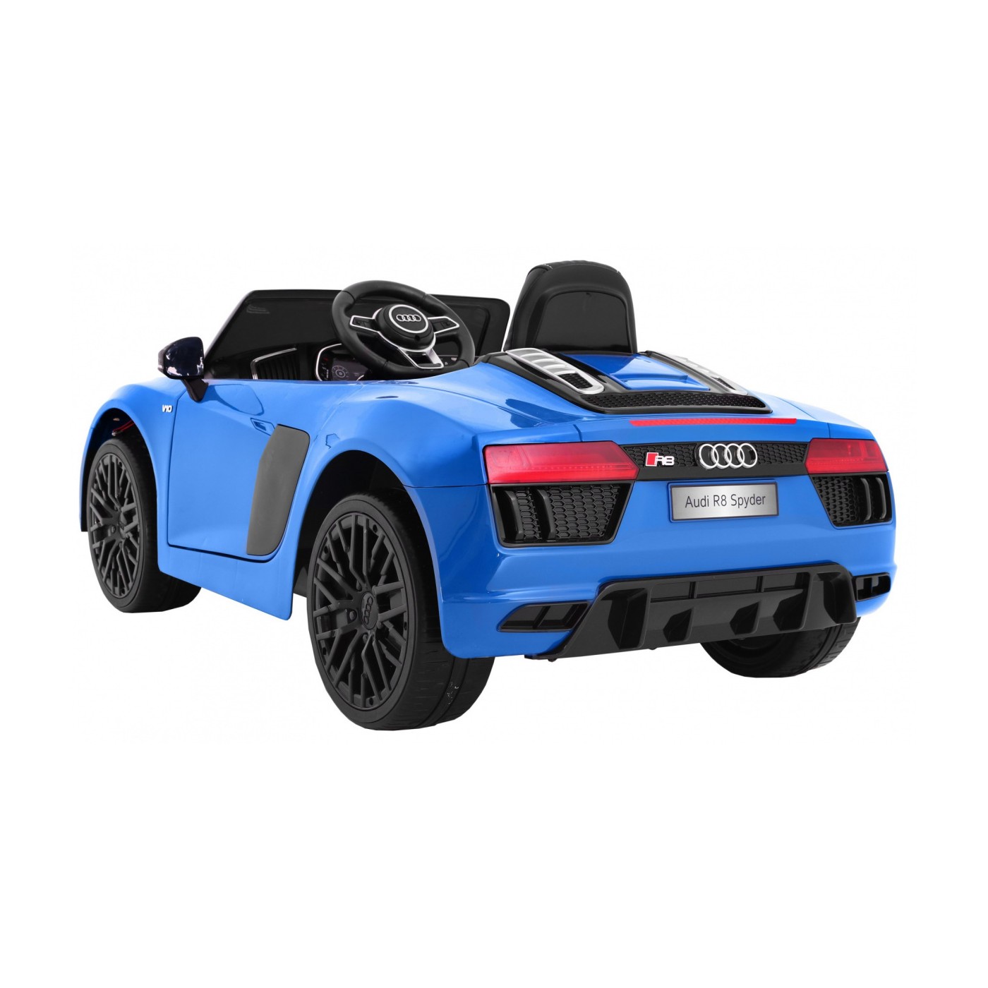 Audi R8 Spyder na batériu Lakovaný Modrý + Ovládač + EVA + Pomalý štart + Rádio MP3 + LED