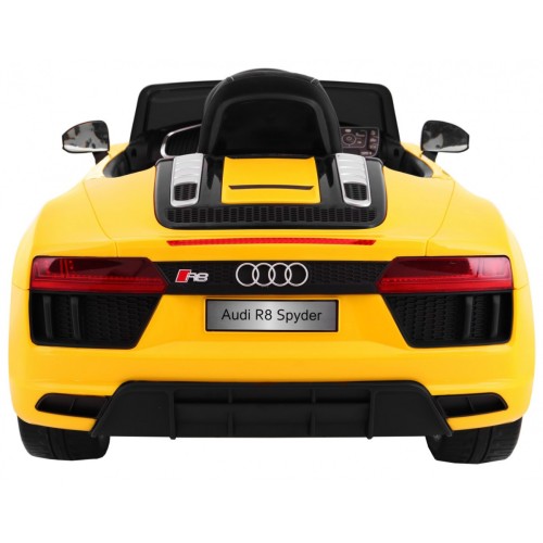 Audi R8 Spyder na batériu Žltý + Ovládač + EVA + Pomalý štart + Rádio MP3 + LED