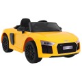 Audi R8 Spyder na batériu Žltý + Ovládač + EVA + Pomalý štart + Rádio MP3 + LED