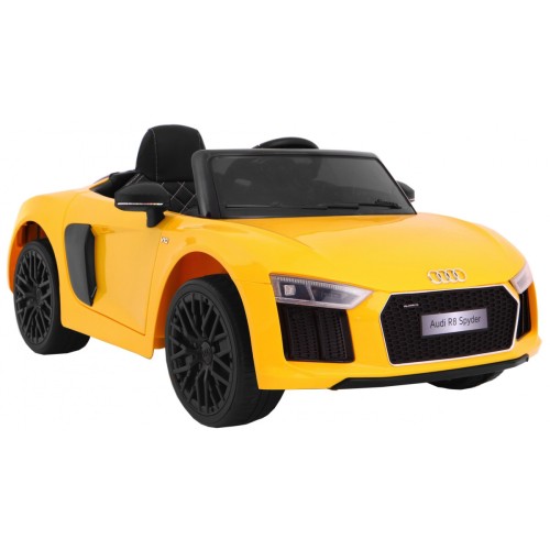 Audi R8 Spyder na batériu Žltý + Ovládač + EVA + Pomalý štart + Rádio MP3 + LED