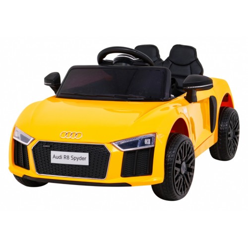 Audi R8 na batériu pre deti Žltý + Ovládač + EVA + Pomalý štart + MP3 LED