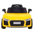 Audi R8 na batériu pre deti Žltý + Ovládač + EVA + Pomalý štart + MP3 LED