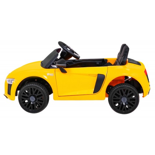 Audi R8 na batériu pre deti Žltý + Ovládač + EVA + Pomalý štart + MP3 LED