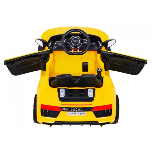 Audi R8 na batériu pre deti Žltý + Ovládač + EVA + Pomalý štart + MP3 LED