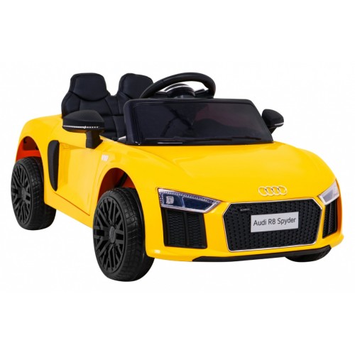 Audi R8 na batériu pre deti Žltý + Ovládač + EVA + Pomalý štart + MP3 LED