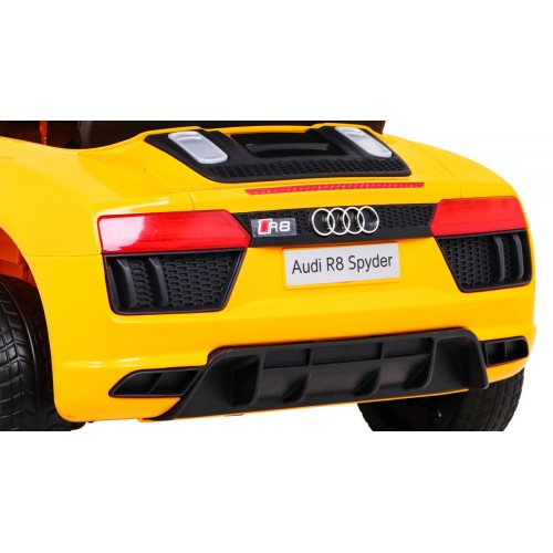 Audi R8 na batériu pre deti Žltý + Ovládač + EVA + Pomalý štart + MP3 LED