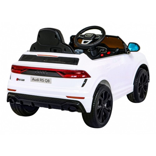 Audi RS Q8 Autíčko na batériu Biely + Ovládač + Pomalý štart + EVA + LED + MP3 USB
