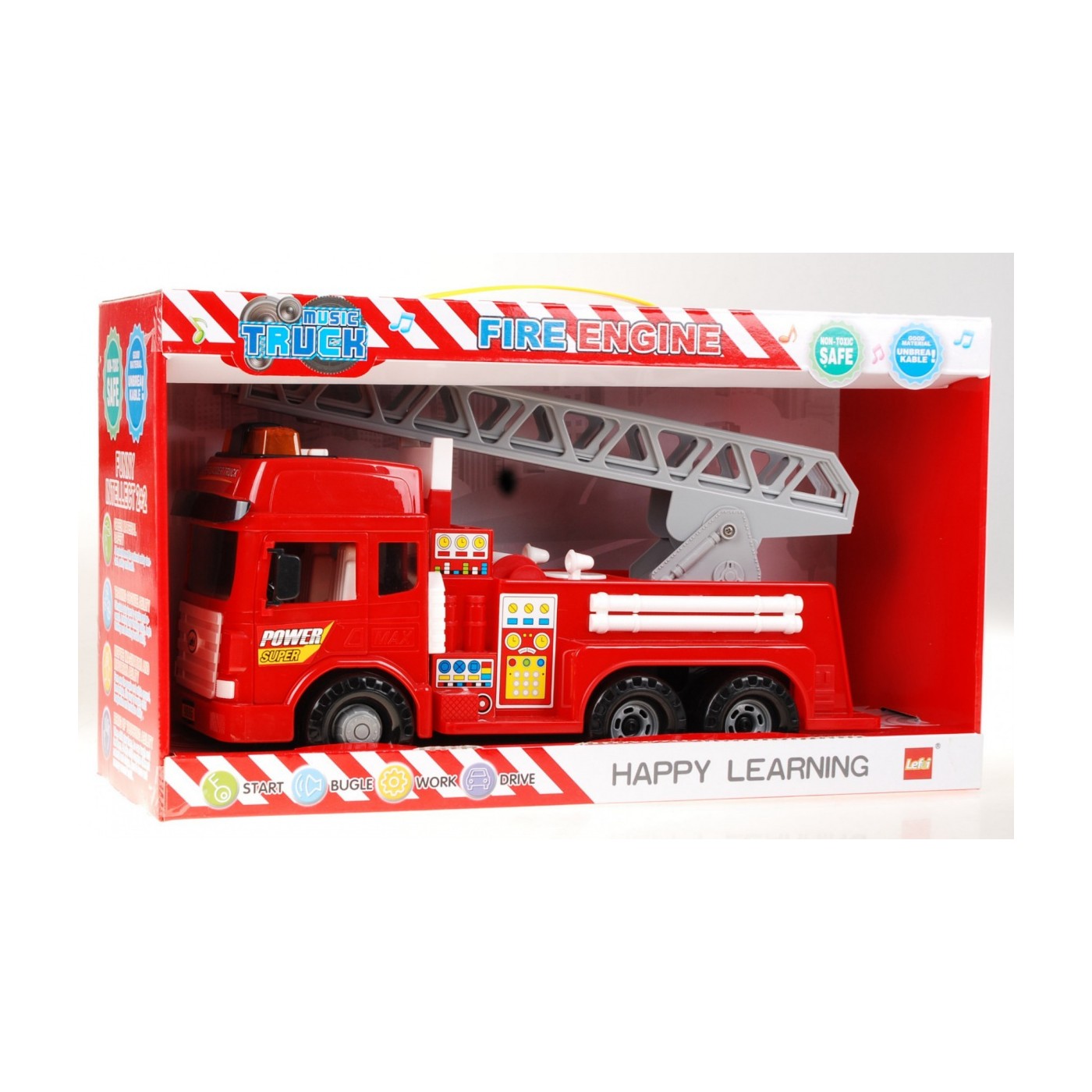 Interaktívne požiarnicke autíčko pre deti 3+ Auto s rebríkom + Pohyblivé časti + Zvuky Svetlá