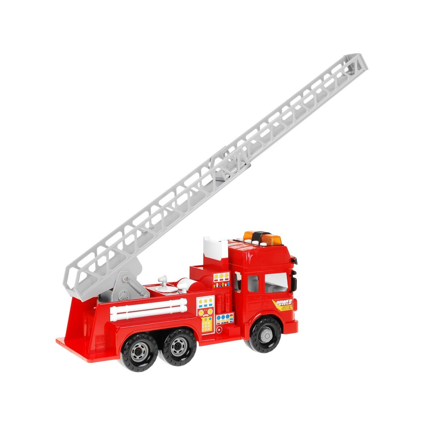 Interaktívne požiarnicke autíčko pre deti 3+ Auto s rebríkom + Pohyblivé časti + Zvuky Svetlá