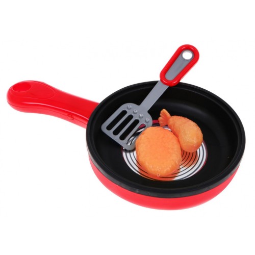 Interaktívna panvica pre deti 3+ Funkcia smaženia + Zvuky Svetlá + Hračkové jedlo meniace farbu