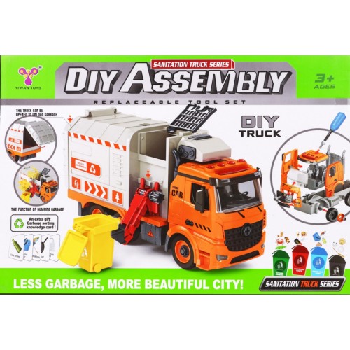 Interaktívne smetiarske auto pre deti 3+ Výučba ekológie + 4 kontajnery + Karta so smetím