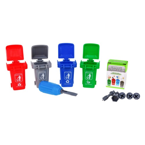 Interaktívne smetiarske auto pre deti 3+ Výučba ekológie + 4 kontajnery + Karta so smetím
