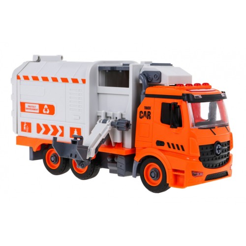 Interaktívne smetiarske auto pre deti 3+ Výučba ekológie + 4 kontajnery + Karta so smetím