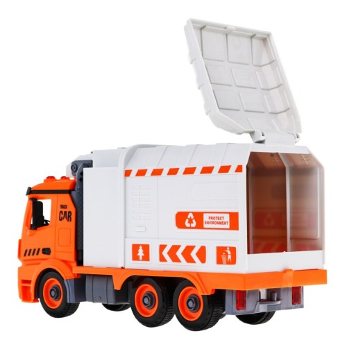 Interaktívne smetiarske auto pre deti 3+ Výučba ekológie + 4 kontajnery + Karta so smetím