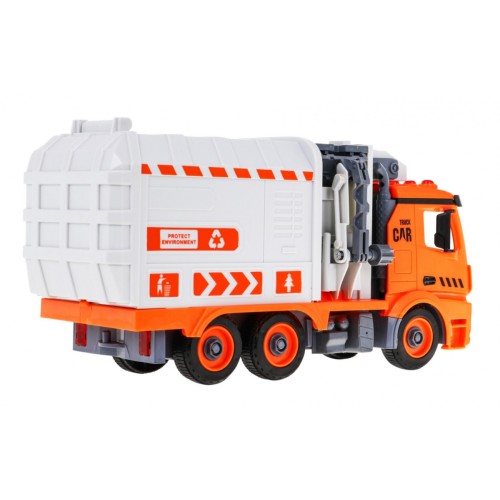 Interaktívne smetiarske auto pre deti 3+ Výučba ekológie + 4 kontajnery + Karta so smetím