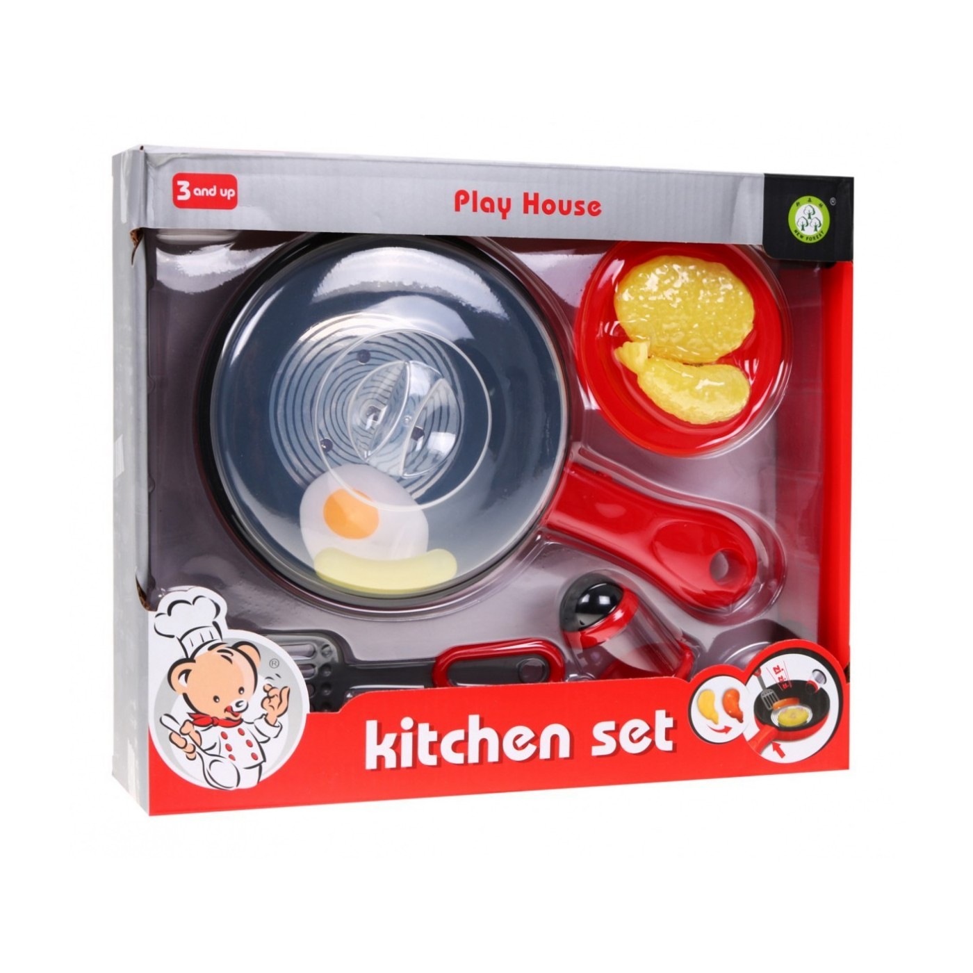 Interaktívna panvica pre deti 3+ Funkcia smaženia + Zvuky Svetlá + Hračkové jedlo meniace farbu