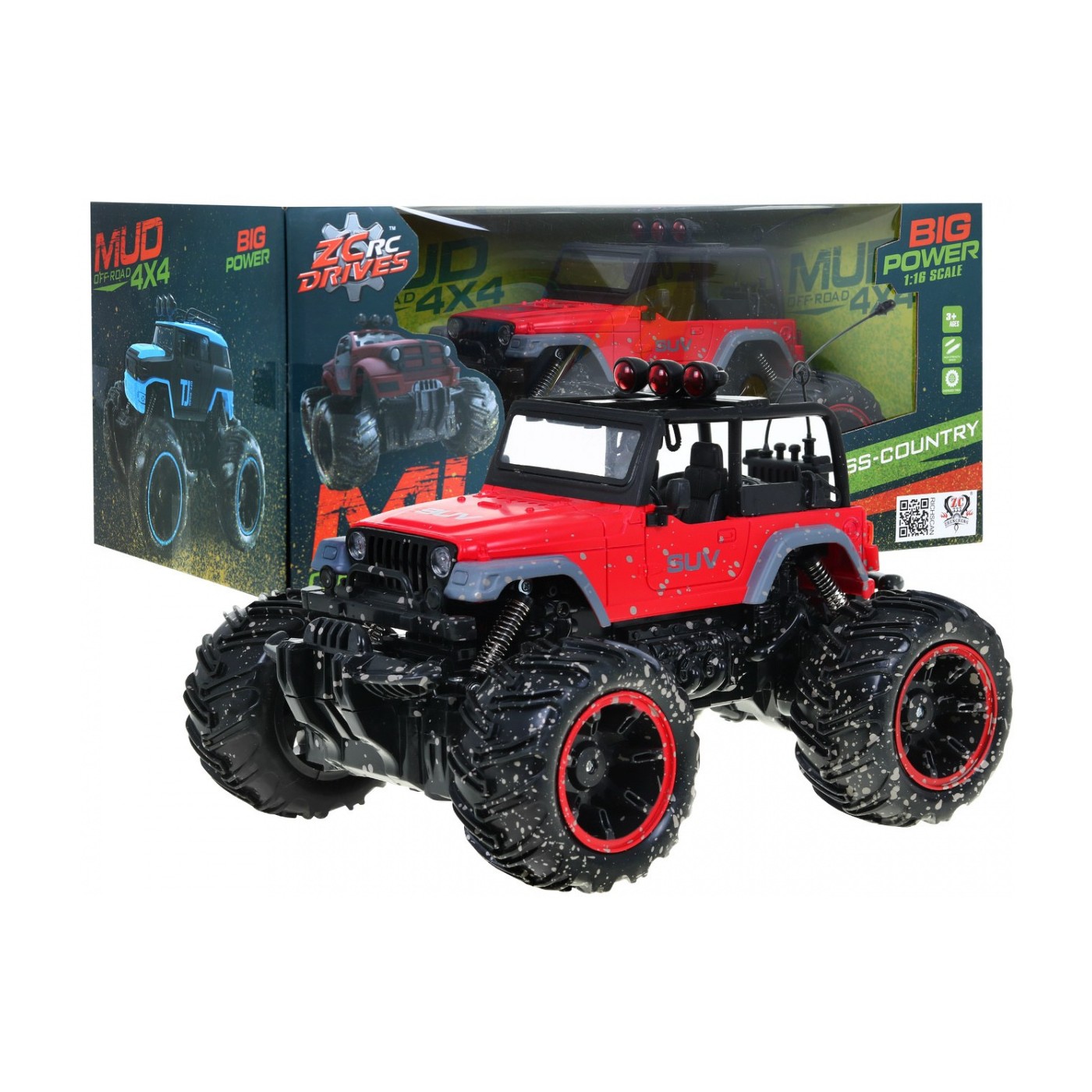 Autíčko Terénne Jeep R C 2 4G 1 16 Červený