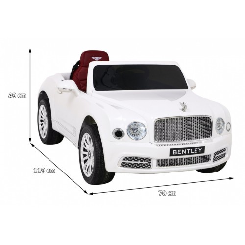 Bentley Mulsanne na batériu Biely + Ovládač + EVA + Pomalý štart + MP3 USB + LED
