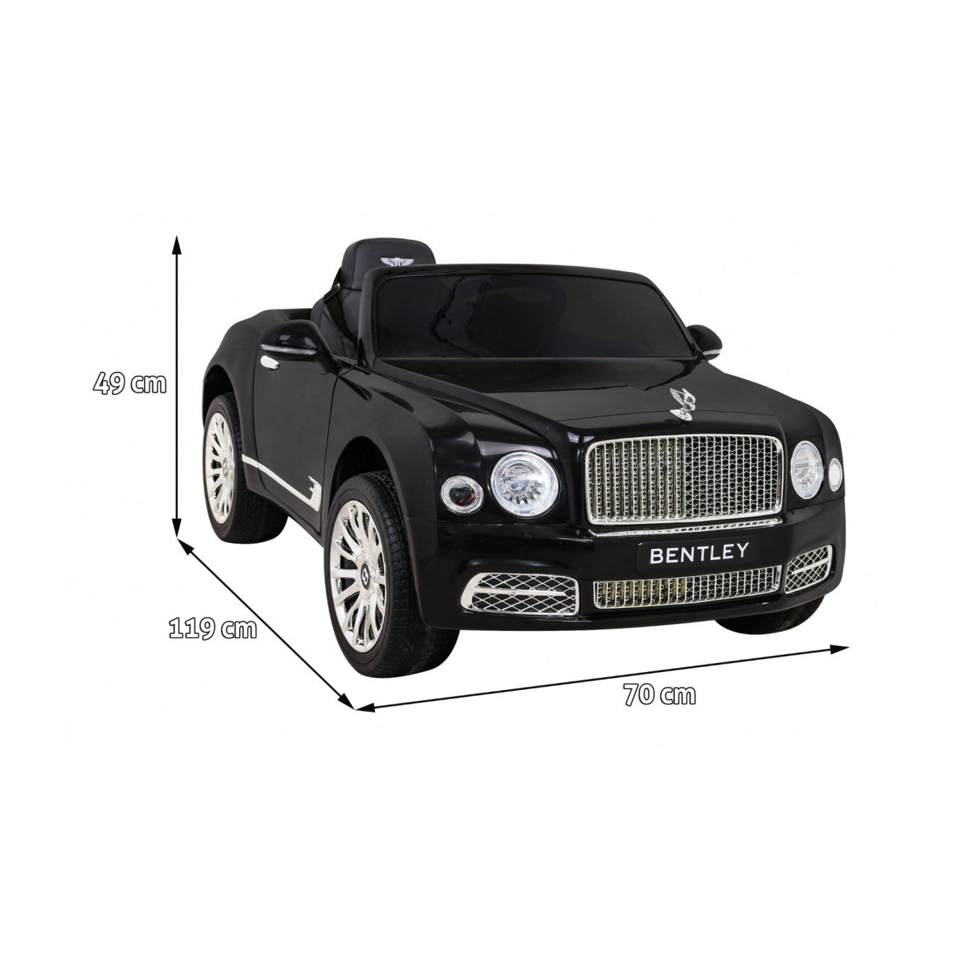 Bentley Mulsanne na batériu Čierny + Ovládač + EVA + Pomalý štart + MP3 USB + LED