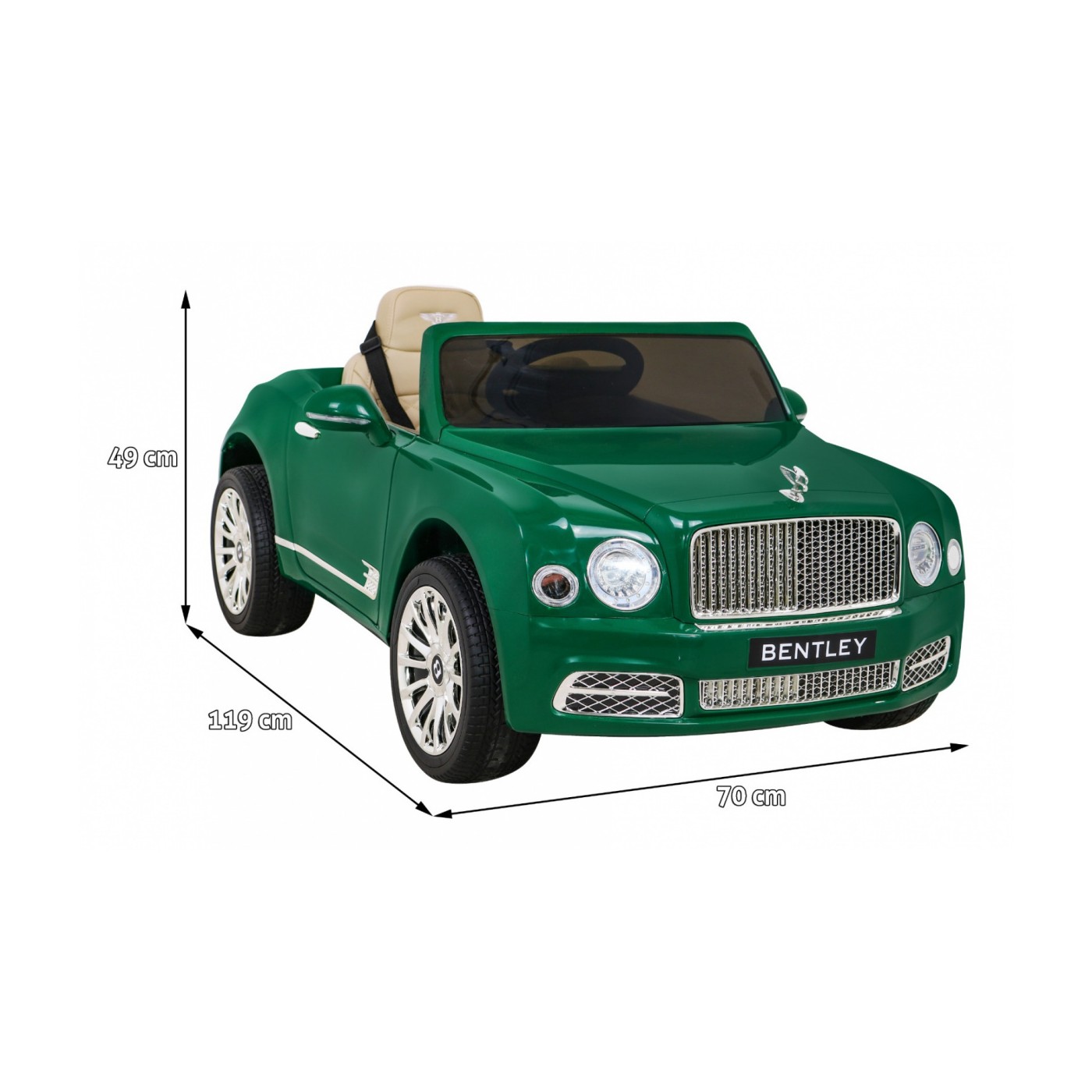 Bentley Mulsanne na batériu Zelený + Ovládač + EVA + Pomalý štart + MP3 USB + LED