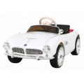 Autíčko BMW 507 Retro elektrické pre deti Biele + Audio LED + Ovládač + Ekokoža + EVA + Pomalý štart
