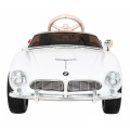 Autíčko BMW 507 Retro elektrické pre deti Biele + Audio LED + Ovládač + Ekokoža + EVA + Pomalý štart